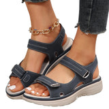 Asia Large-Size Magic Sticker Sports Wind Thick-Soled Sandals Women One Word Toe Beach Cool Drag