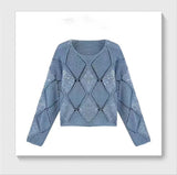 2025 Women's Lazy Knitwear - Hollow Bead Design Elegant Temperament Commuter Ice Silk