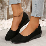 New Pointed Women's Shoes Large Size Shallow Slope Heel Single Shoes Bean Shoes Sports Casual Shoes