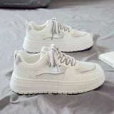 Version Of Small White Shoes Women's 2025 Summer New Leisure Sports Breathable Old Shoes Women's Thick-Soled High-Span