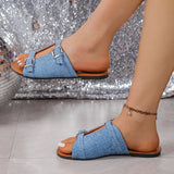 Summer New Rome Leisure Pure Color Leather Buckle With Flat Bottom Large-Size