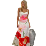 Zingj Women's Wear Spring Women's Fashion Print Halenders Show Back Sexy Dress Beach Dress Children Hot