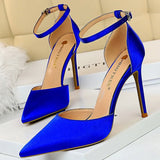 Shoes Hollow Out Woman Pumps High Heels Sexy Party Shoes Silk Ladies Shoes Pointed Toe Heeled Shoes 2021 Female
