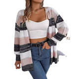 2025 Casually Striped Striped Lantern Sleeve Sweater