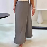 Summer New Fashion Women's Elegant Temperament Loose Waist Trousers Casual Broad Leg