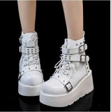 Thick Boots 2025 New Rivetered Pants Martin Boots Women's Dark Punk Locomotive
