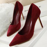 Shoes 2022 New Women Pumps Suede High Heels Shoes Fashion Office Shoes Stiletto Party Shoes Female Comfort Women