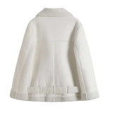 A Large Number Of Women's Fur Coat Women Long Locomotive Lapel Loose Leather