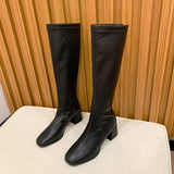 The Knee-Length Boots Girl 2025 Autumn And Winter New British Style Fashion Small Man Showing Thin And Tall And Knight Female
