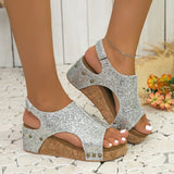 Sandals Women's Glide Flat Bottom Slope With Thick-Soled Sandals Large Size Women's Shoes Fish Mouth Ladies