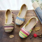Zingj Shoes Soft Platform Beach Shoes Woven Cloth Shoes Summer Sandals Ethnic Style Breathable Women's Singles