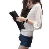 And South Korea's New Lantern Sleeve Knitted Shirt Women Wearing V-Neck Loose Sunscreen Air-Conditioning Shirt Shawl