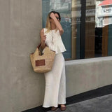 Women's ZA Summer New Fashion 100-Fold Cotton Shirt Skirt