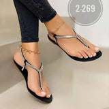Exploding Cool Drag 2025 Summer New Fashion Water Diamond Flat Bottom Size Clip Beach Sandals