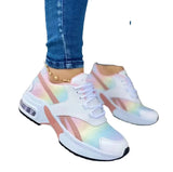 Zingj Head With Lace Grid Sneakers Women's Plus Size Low Top Casual Shoes Dad Shoes Single Shoes- Outfit