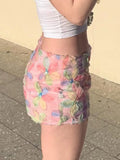 Cloth Forget French Romantic Flowers Texture High Waist Skirt Sexy Girl Age-Olded Ass A Short