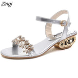 Women Sandals Flip Flop Fashion Rhinestone Wedges Shoes Crystal High Heels Sandals Women Shoes Summer Casual Beach
