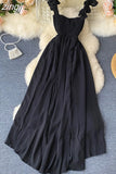 High Waist Slash Neck Women Long Dress Elegant Big Swing A-line Vestidos Verano Vintage Green/Red Party Robe For