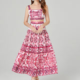 And White Porcelain Printing Set Women Three-Dimensional With Chest Pad Short Breast Sling Sling Belt + Two-Piece