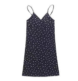 Zingj Desire Retro Print V-Neck Dress Female Summer 2024 New Floral Dress Women's