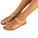 Large Flat Bottom Slippery Slippers Women's Cover Pure Color Wearing Beach Cool Slippers