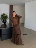 Xixi 2025 Autumn New Black Standard Temperament 100 Folded High Waist Half-Dressed Dress Dress Dress