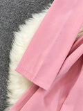 Vintage Women Square Collar Midi Dress Elegant Green/Pink/Red High Waist Slim Draped Big Swing Vestidos Female Robe