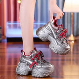 Bottom Height Old Dad Shoes Women In The Autumn Of 2025 New Round Head Loose Cake Sole Casual Sneakers Street Shooting Women's