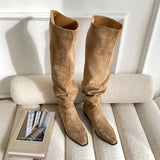 Wide-Tight Leg Boots Large-Sleet Boots Children Flat Base Pile Boots Straight Boots Straight Boots High