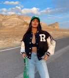 Women's Casual Fashion Prints And Thicken And Long-Sleeved Baseball