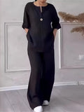 And Autumn 2025 New Women's Fashion Pure Cotton And Cotton Casual Set
