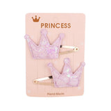 Glitter Cartoon Cartoon Love Heart Crown Hair Clips For Girls Handmade Hairpins Boutique Barrette Kids Hair