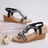 New Flat Bottom Heel Sandals Women Fashion Water Drill Beach Sandals Bohemian Women's