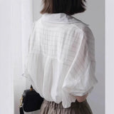 And Summer 2025 New Loose Thin Sunscreen Striped Cotton Long-Sleeved Shirt In The Long Retro