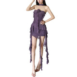 2024 Summer New Women's Clothing Word For The Hot Girl To Repair The Thin Wave Hanging Neck