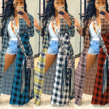 Plaid Jackets for Women Fashion Fall Long Sleeve Outwear Clothing Elegant Streetwear Top Blouse