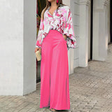 Women's Dress 2025 Printed Shirt Long-Sleeved INS Style Trousers Fashion Winter Wear