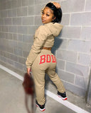 Sporty 2 Piece Set Hoodies and Sweatpants Fall Winter Clothes Women Two Piece Outfits Casual Tracksuits