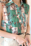 Womens Tops Floral Shirts and Blouses Women 2023 Summer Fashion Female Clothing OL Women's Blouse Sleeveless Thin