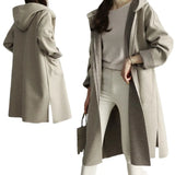 Spring And Autumn New Loose Haired Women's Coat Hooded Large-Size Coat Wish
