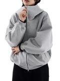 Zingj Silhouette Air Layer Gray Hooded Sweater Coat Men And Women Autumn Winter New Loose Heavy Cardigan