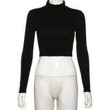 Zingj Summer Collar Sexy Women's Strap Open Back Long Sleeve Elastic Slim Shirt