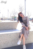 Women Warm Sweater Dress Autumn Winter Elastic Stretch Long Sleeve Elegant A-Line Knitting Dress Female Sexy Slim Knit