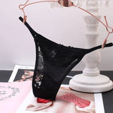 Trousers Female Lace Sexy No-Width Perspective Seduction Cotton Crotch Hollow Comfortable Lady Solid Color Low-Waisted