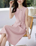 High-Taught Commuting Waist Temperament Dress In The Summer Of 2025 New Cover Sleeves Thin Senior Sense Skirt