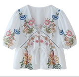 Women's V-Neck Tie With Printed Short-Sleeved Top - Explosive Long-Term Stocking Assured
