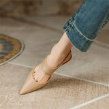 Beauty ~ Soft Leather French Head Head Sandals Women Fine Heel Pointed Back Empty Fairy Wind 2025 Spring And Summer High Heels