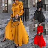 Spot 2025 Autumn New Women's Wear In The Long Long Sleeve Temperament Dress