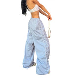 Zingj New Fashion Personality On Both Sides Of The Draw Rope Casual Loose Waist Multi-Color