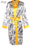 Aesthetic Cardigan Long Sleeve Midi Bandage Dress Money Pajamas Fall Clothes for Women 2023 Fashion Sexy Lounge